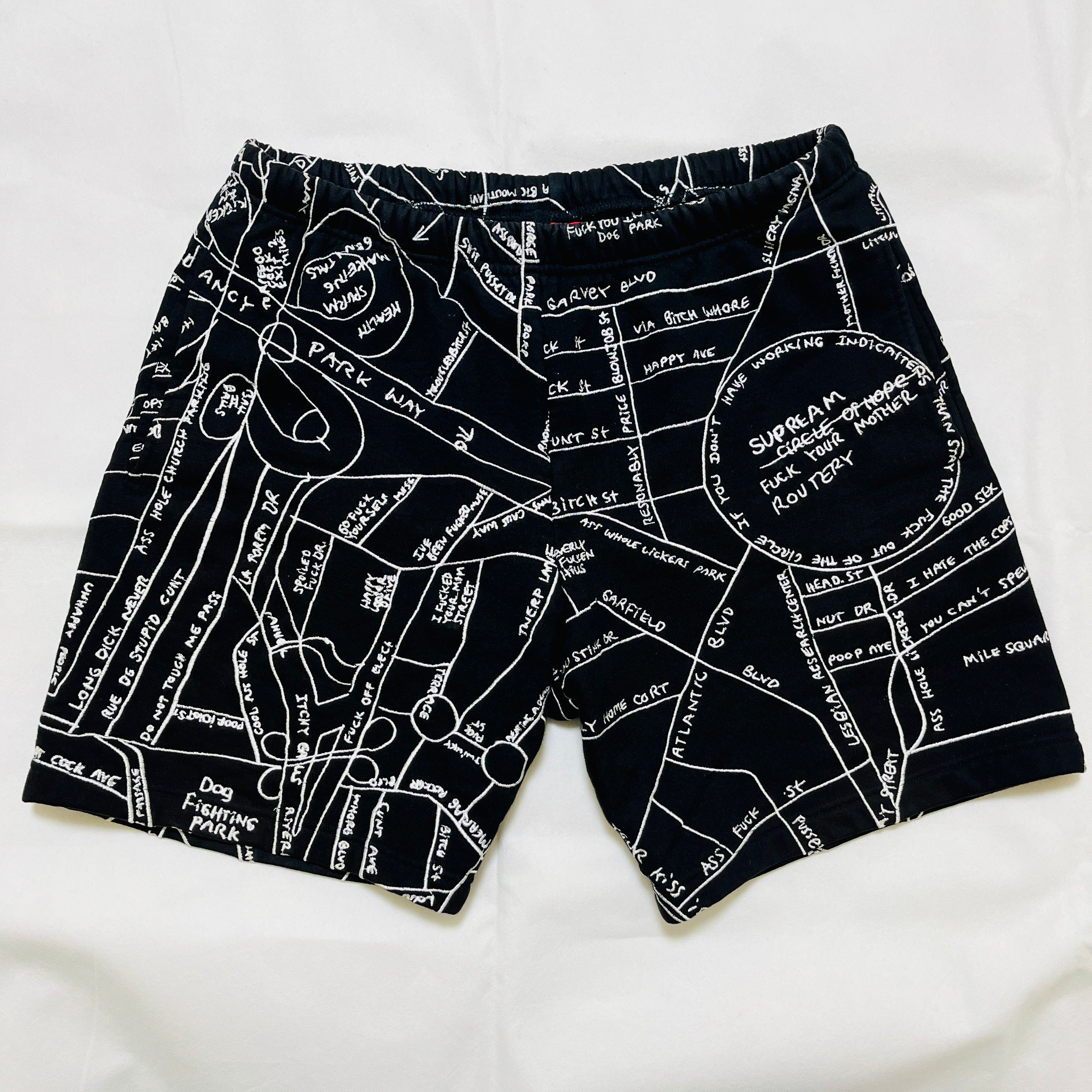 Supreme Gonz Embroidered Map Sweatshort "Black"