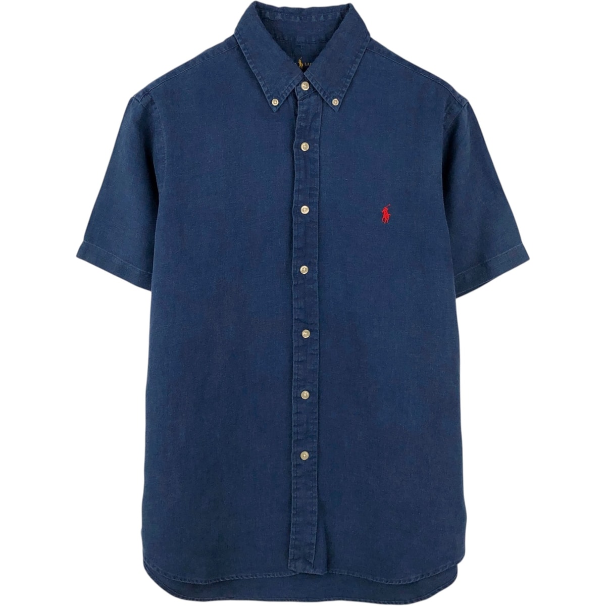 古着 ラルフローレン Ralph Lauren CLASSIC FIT クラシックフィット 半袖 リネン ボタンダウンシャツ メンズM相当/eaa658326