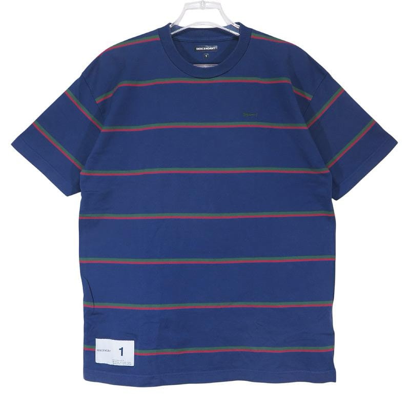 DESCENDANT ディセンダント 21SS BORDER CREW NECK SS 211ATDS-CSM11 ボーダー クルーネック ショートスリーブ Tシャツ ネイビー カットソー 半袖 サイズ1