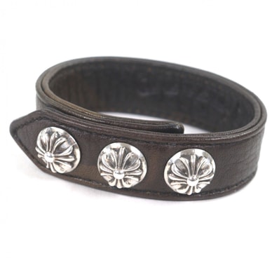 Chrome Hearts 3 Button 2 Snap Bracelet Cross "Black"