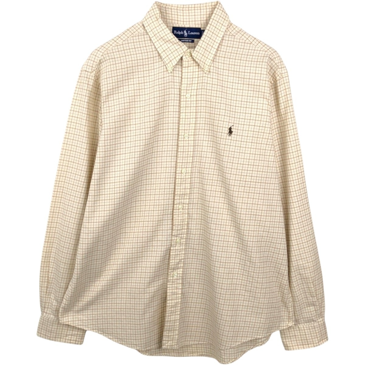古着 ラルフローレン Ralph Lauren CUSTOM FIT 長袖 ボタンダウンチェックシャツ メンズXL相当/eaa622144