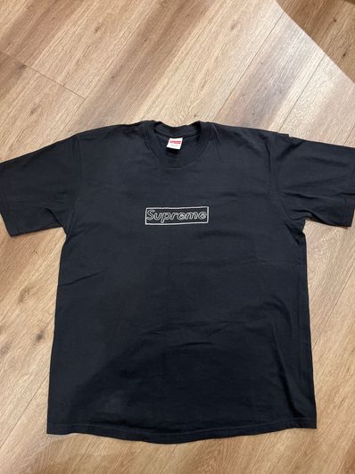 Supreme KAWS Chalk Logo Tee "Black"