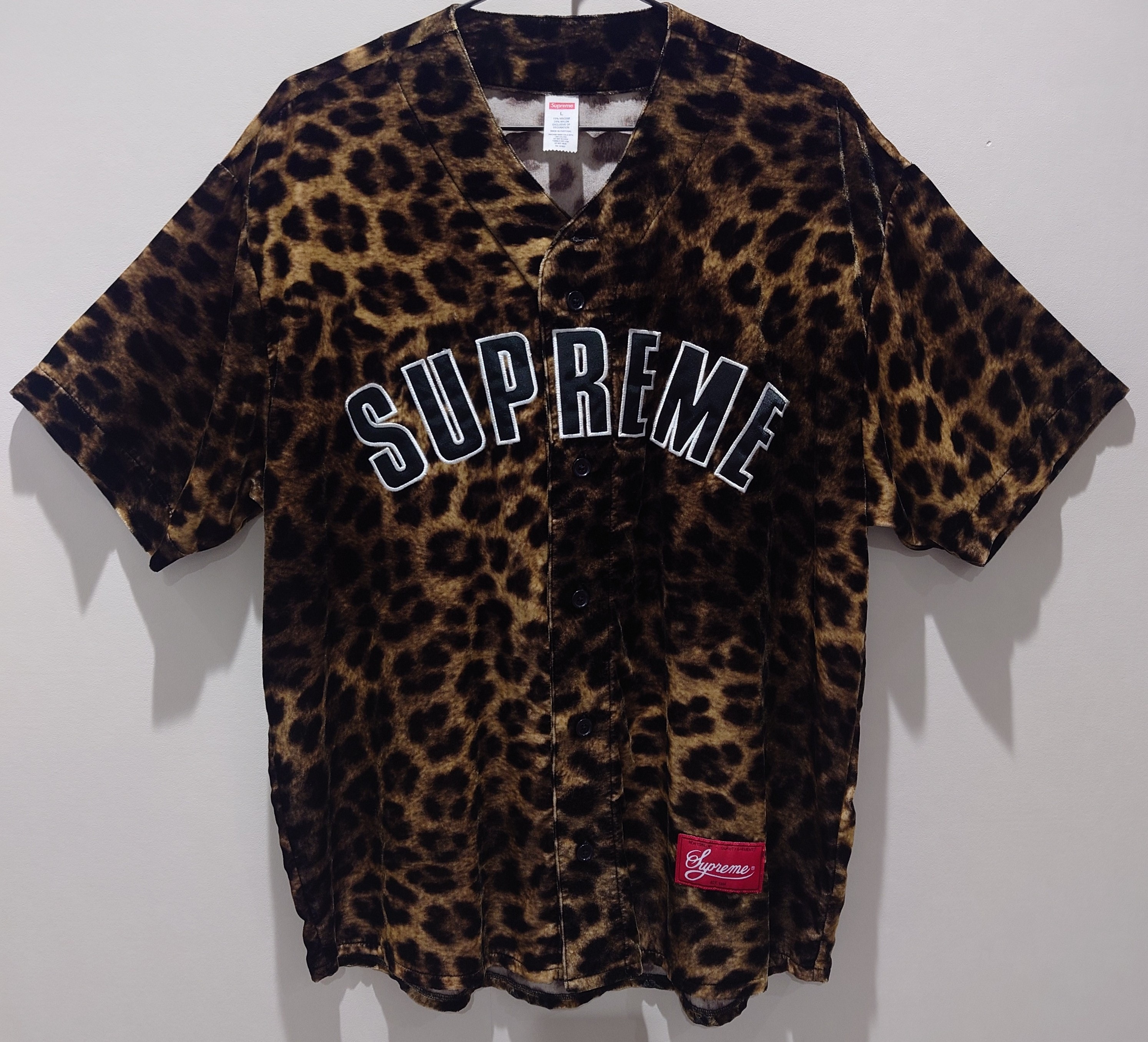 Supreme Kanji Camo Zip Up Baseball Jersey 