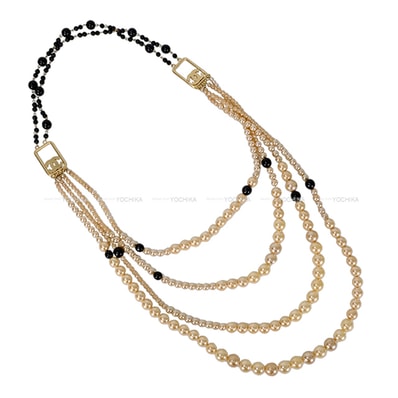 【渋谷並木橋店】CHANEL シャネル ネックレス ロングネックレス ココマーク 4連パール バイカラー SAランク【中古】