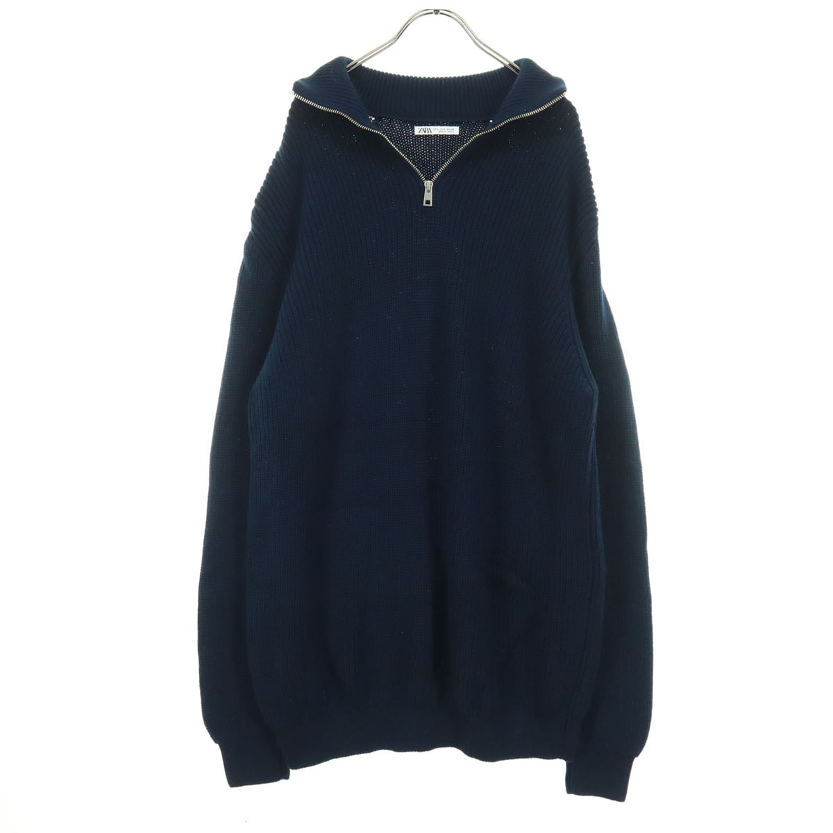 ZARA ザラ 長袖 セーター L ネイビー ハーフジップ