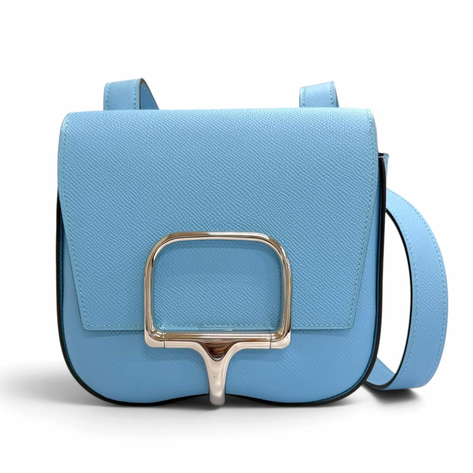 美品 エルメス ショルダーバッグ デッラ カヴァッレリア セレスト