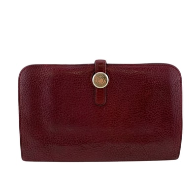 エルメス HERMES 長財布 ドゴンGM 二つ折り フラップ レッド