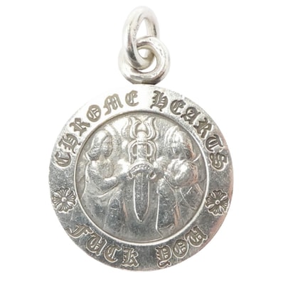 CHROME HEARTS クロムハーツ(原本無) ペンダントトップ ANGL MDL V1 FUCK YOU エンジェルメダル ファックユー チャーム V1 ペンダントトップ シルバー系【中古】