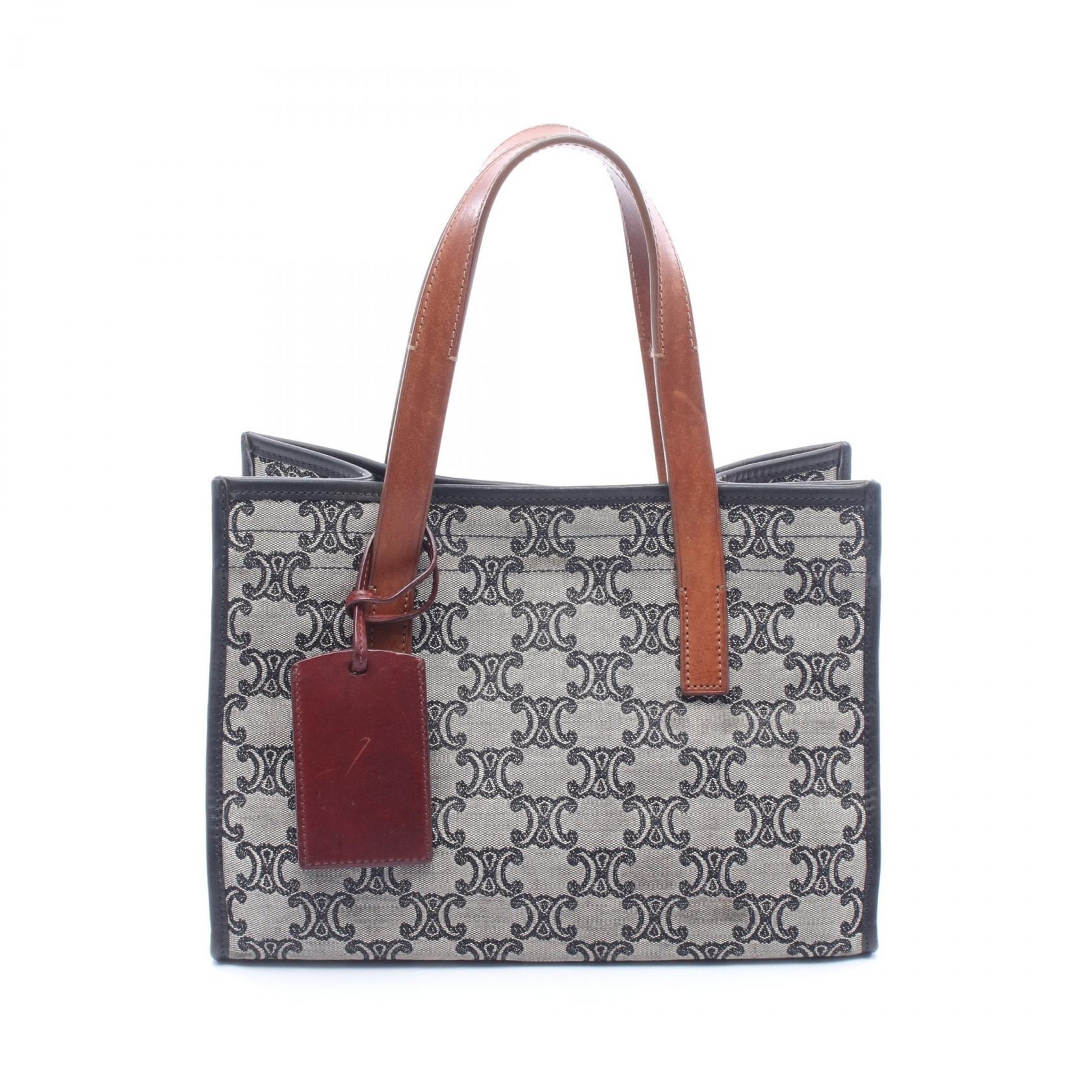 セリーヌ CELINE パリマカダム トートバッグ バッグ キャンバス レザー レディース ブラック系 / ブラウン系 【中古】