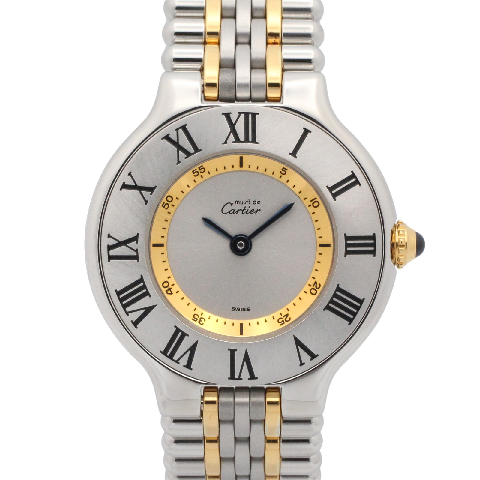 カルティエ CARTIER マスト21 ヴァンティアン SM 腕時計 時計 GP(ゴールドメッキ) ステンレススチール レディース シルバー系 W10075F4 【中古】