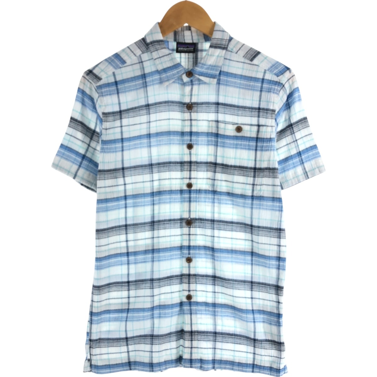 古着 パタゴニア Patagonia ORGANIC COTTON オーガニックコットン 半袖 チェックシャツ ボックスシャツ メンズS相当/eaa560866