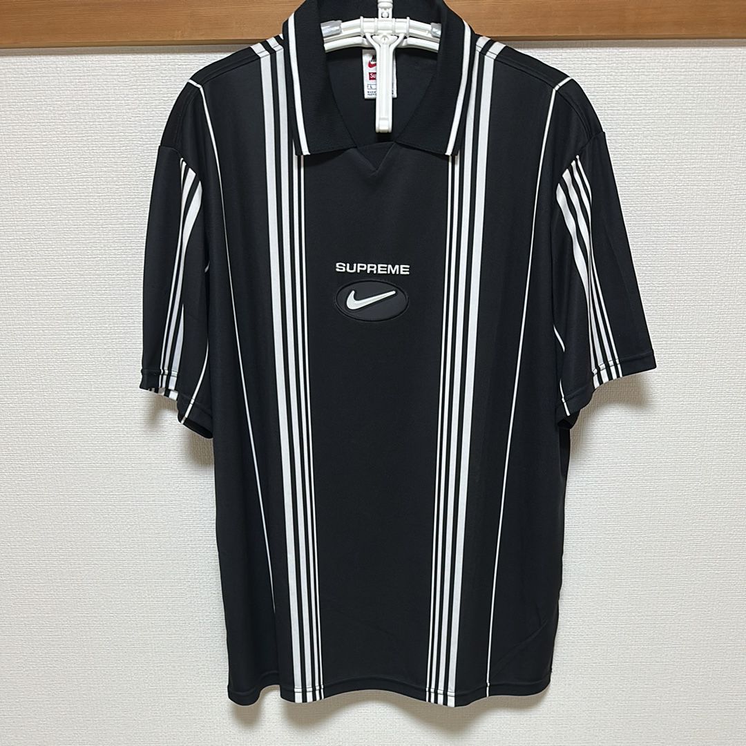 Supreme / Nike Jewel Stripe Soccer Jersey "Black"
