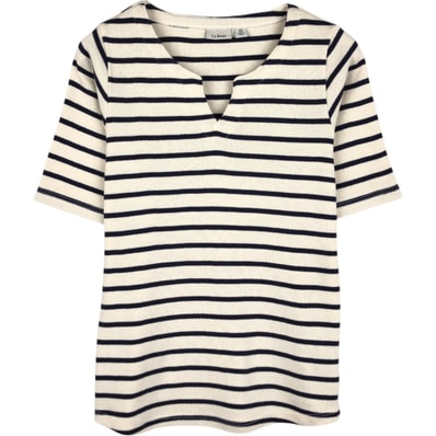 古着 エルエルビーン L.L.Bean スリットネック 半袖 ボーダーTシャツ レディースXS相当/eaa649796