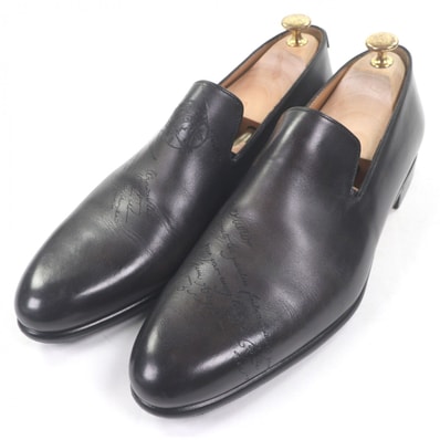 極美品 ベルルッティ ローファー ガレ カーシヴ グレー系 メンズ 9