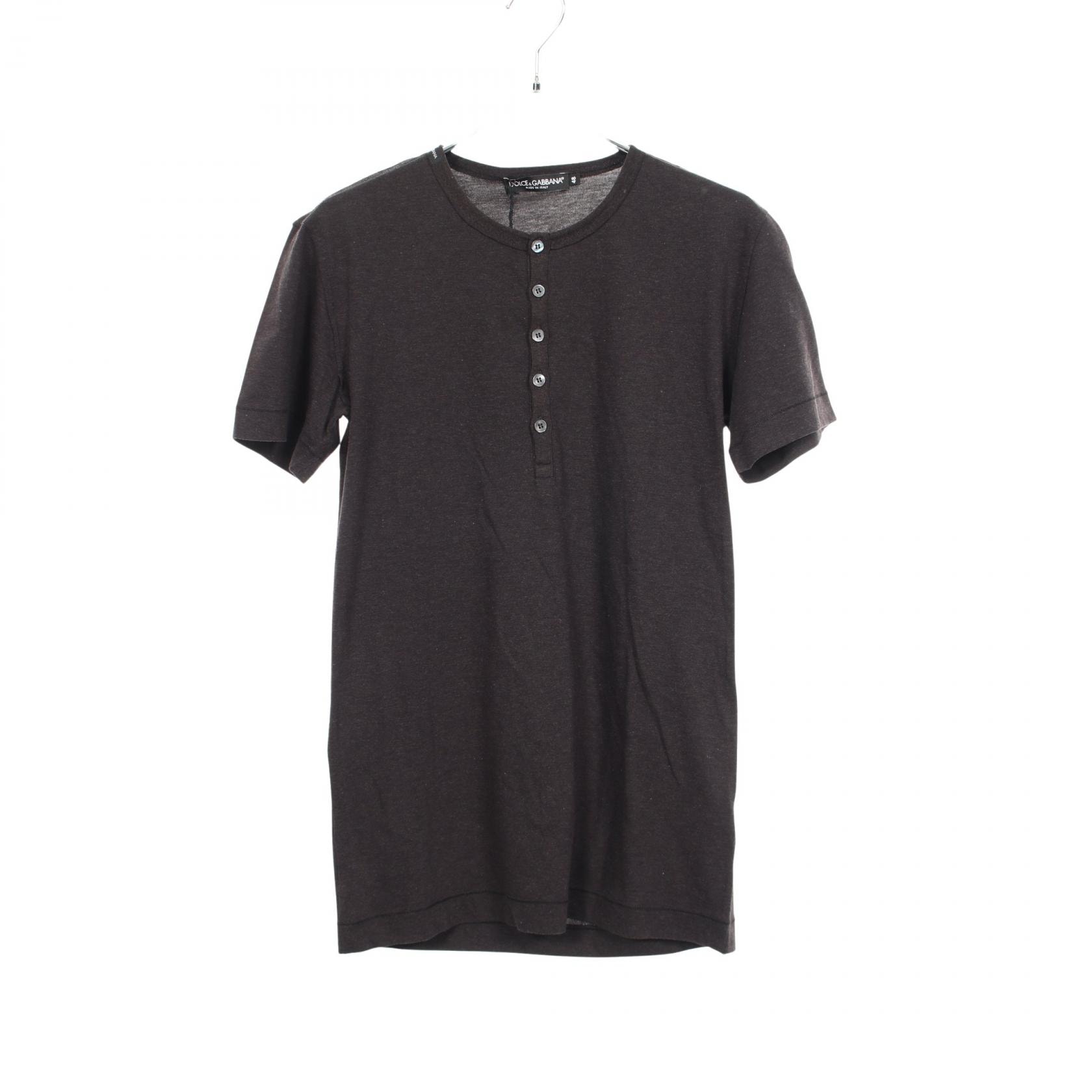 ドルチェアンドガッバーナ DOLCE & GABBANA ヘンリーネック 半袖Tシャツ 衣料品 トップス コットン メンズ グレー系 G8GO4T 【中古】