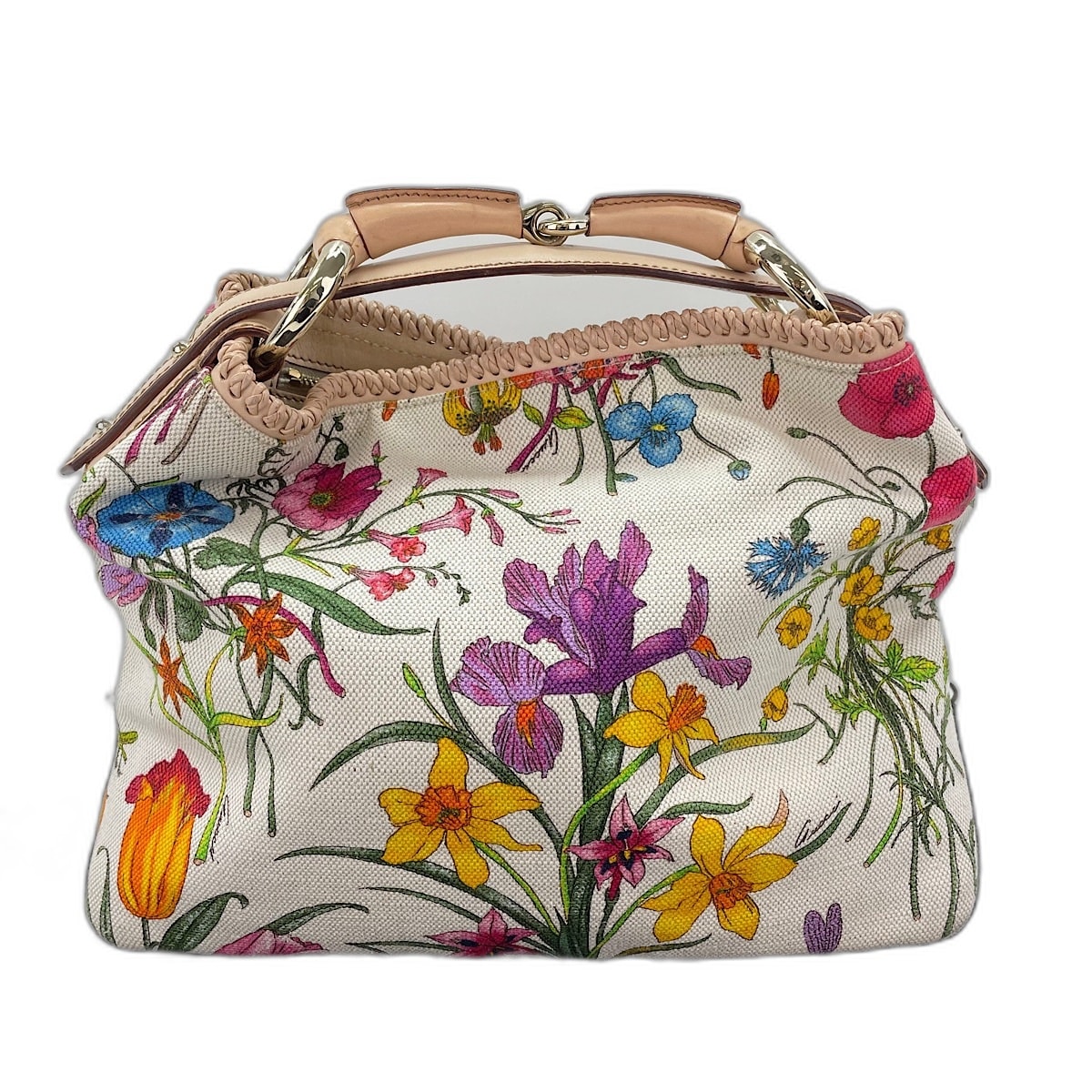 グッチ GUCCI キャンバス フローラル ハンドバッグ キャンバス【中古】