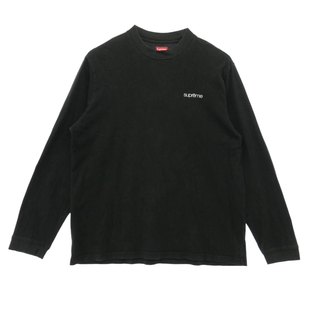 Supreme シュプリーム 22AW Mock Neck L/S Top ロゴ刺繍 モックネック 長袖 カットソー ブラック系 L【中古】