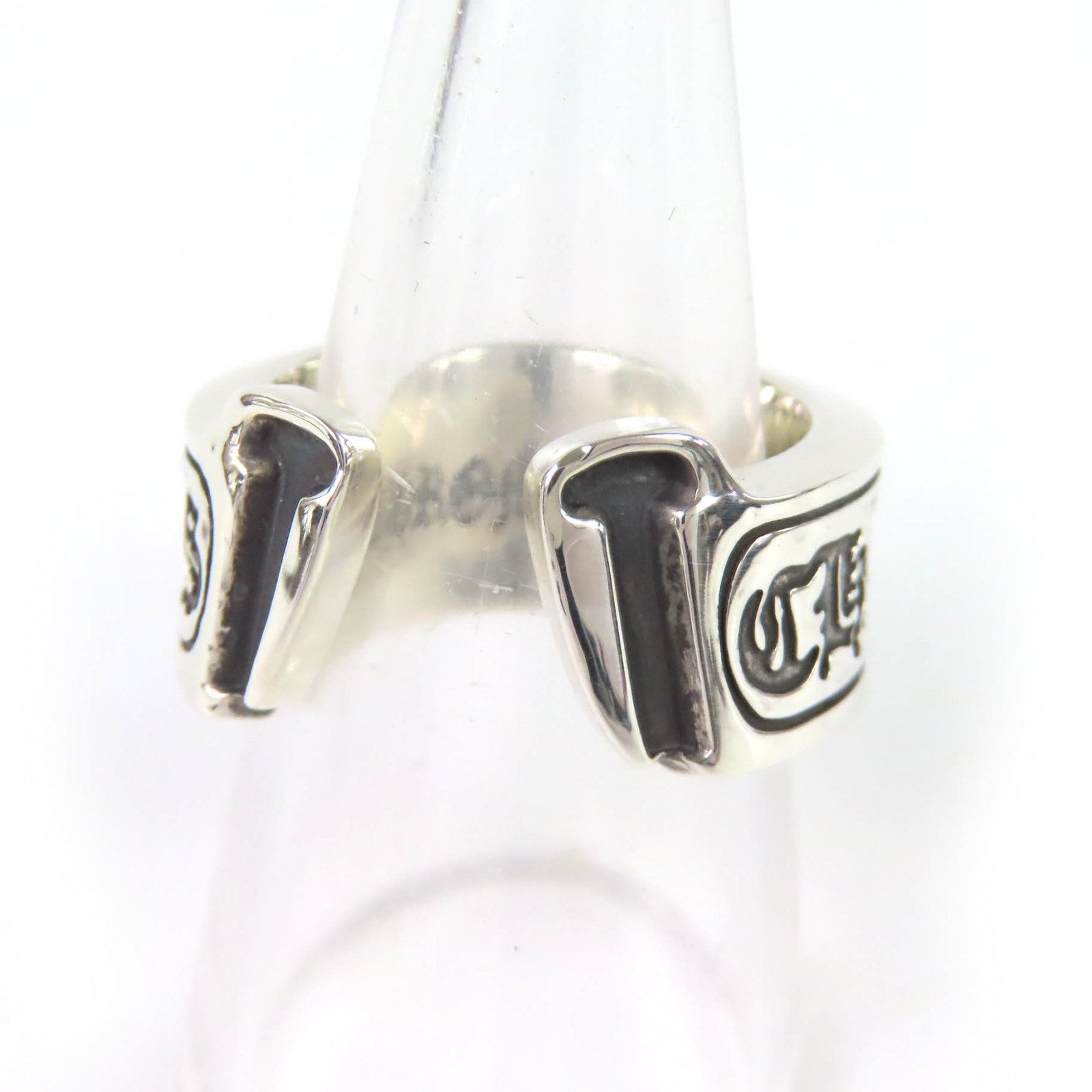 Chrome Hearts CH Scroll Label Ring / Large "Silver"