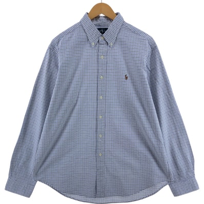 古着 ラルフローレン Ralph Lauren CLASSIC FIT 長袖 ボタンダウンチェックシャツ メンズXL相当/eaa547400
