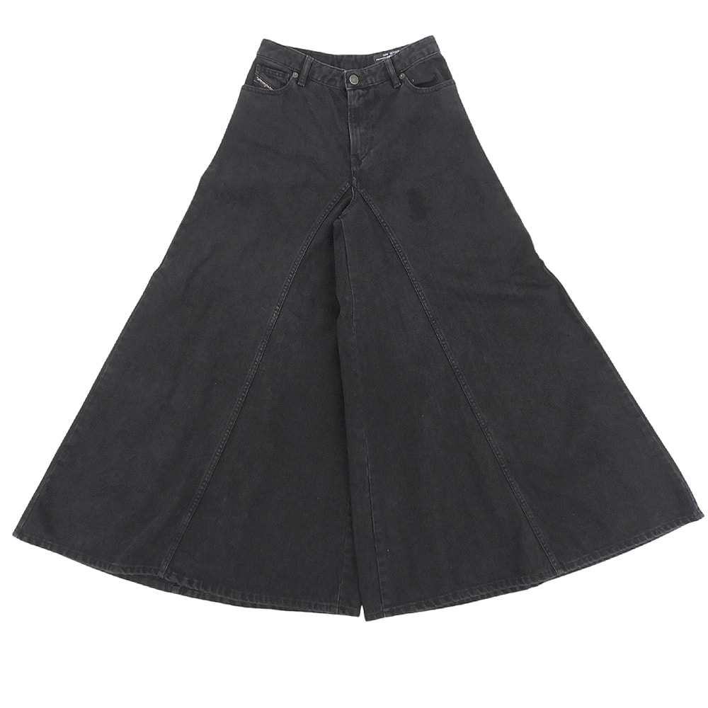 ディーゼル D-SPRITZZ コットン ブーツカット フレアデニムパンツ ボトムス レディース ブラック W23-L30 W23-L30