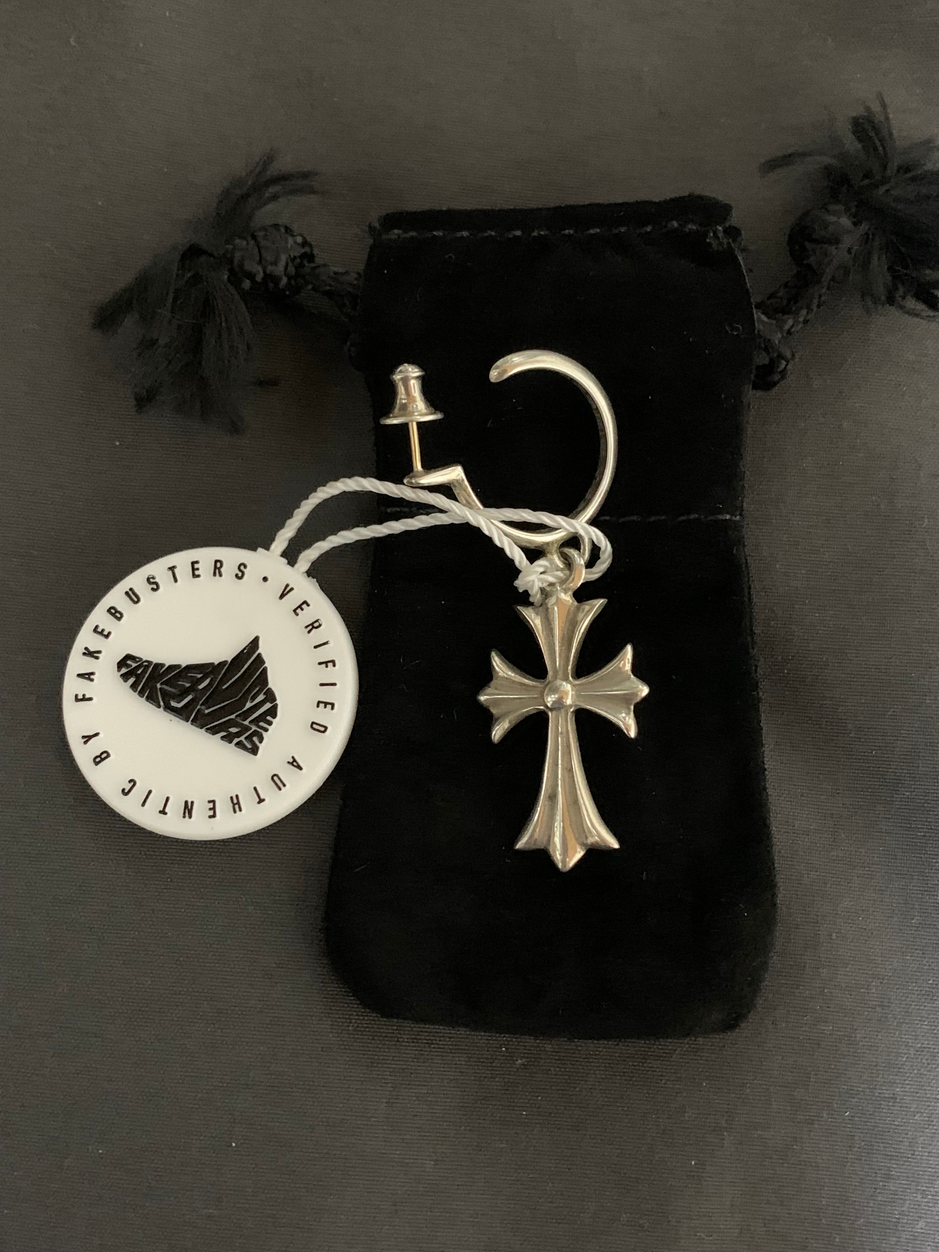 Chrome Hearts Hoop CH Cross Earrings "Silver"