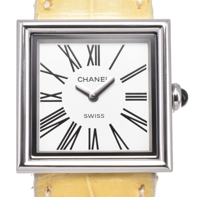 シャネル CHANEL H0574 マドモアゼル ホワイト クォーツ レディース 良品 保証書付き 腕時計 H#149968