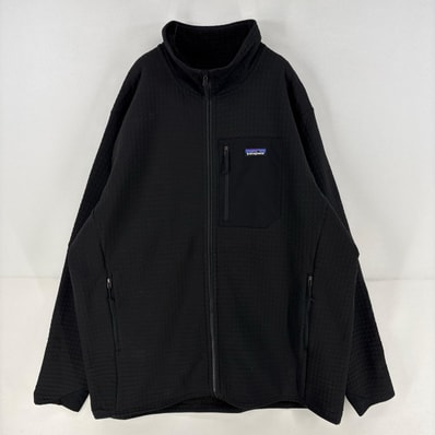 古着 パタゴニア patagonia フリース ジャケット フルジップ R2 テックフェイスJKT ワンポイント 胸ポケット 2XL ブラック メンズ