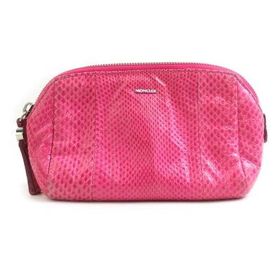 モンクレール MONCLER ポーチ パイソン ピンク レディース【中古】 h31834a