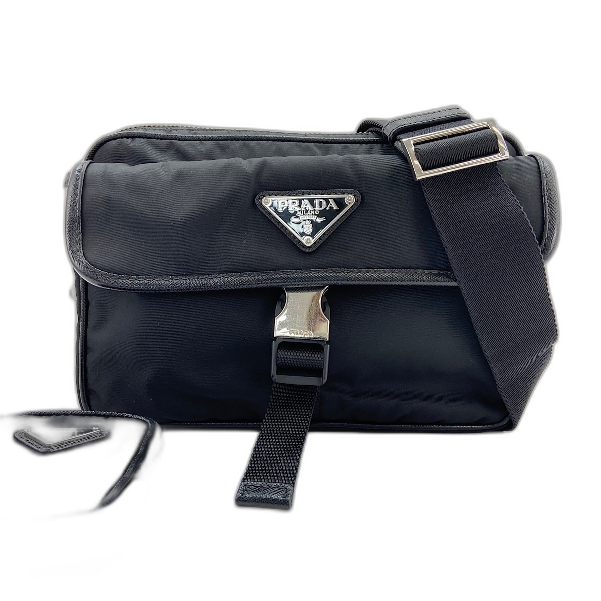 プラダ PRADA トライアングルロゴ ショルダーバッグ ナイロン【中古】