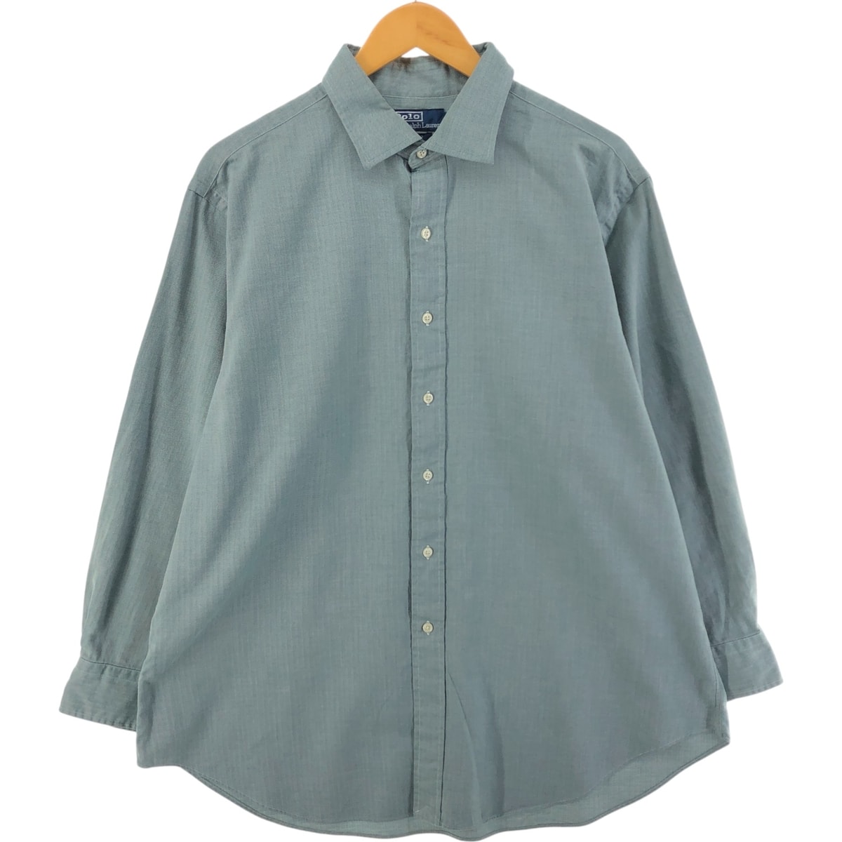 古着 ラルフローレン Ralph Lauren POLO by Ralph Lauren PHILIP ワイドカラー 長袖 コットンシャツ メンズXL相当/eaa527205