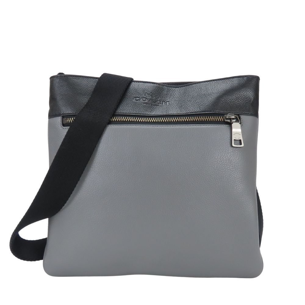 COACH メッセンジャーバッグ グレー B (目立った傷や汚れなし)】【中古】 コーチ メッセンジャーバッグ