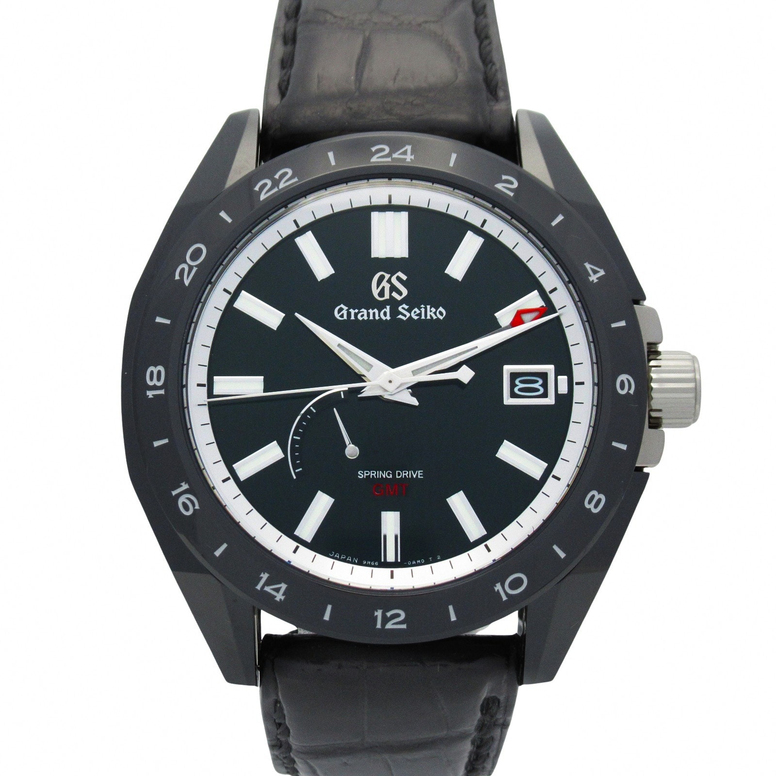 セイコー SEIKO グランドセイコー スポーツコレクション GMT 腕時計 時計 チタン セラミック 革 メンズ グリーン系 SBGE247 【中古】