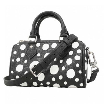 【6dd4698-h】ルイヴィトン ハンドバッグ モノグラム・アンプラント LV×YK ナノスピーディ M81910 ホワイト ノワール 2wayバッグ 草間彌生【中古】レディース