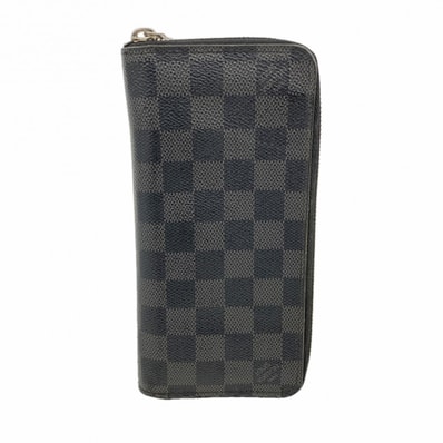 【6ec2454】ルイヴィトン 長財布 ダミエ・グラフィット ジッピーウォレットヴェルティカル N63095 ブラック【中古】メンズ