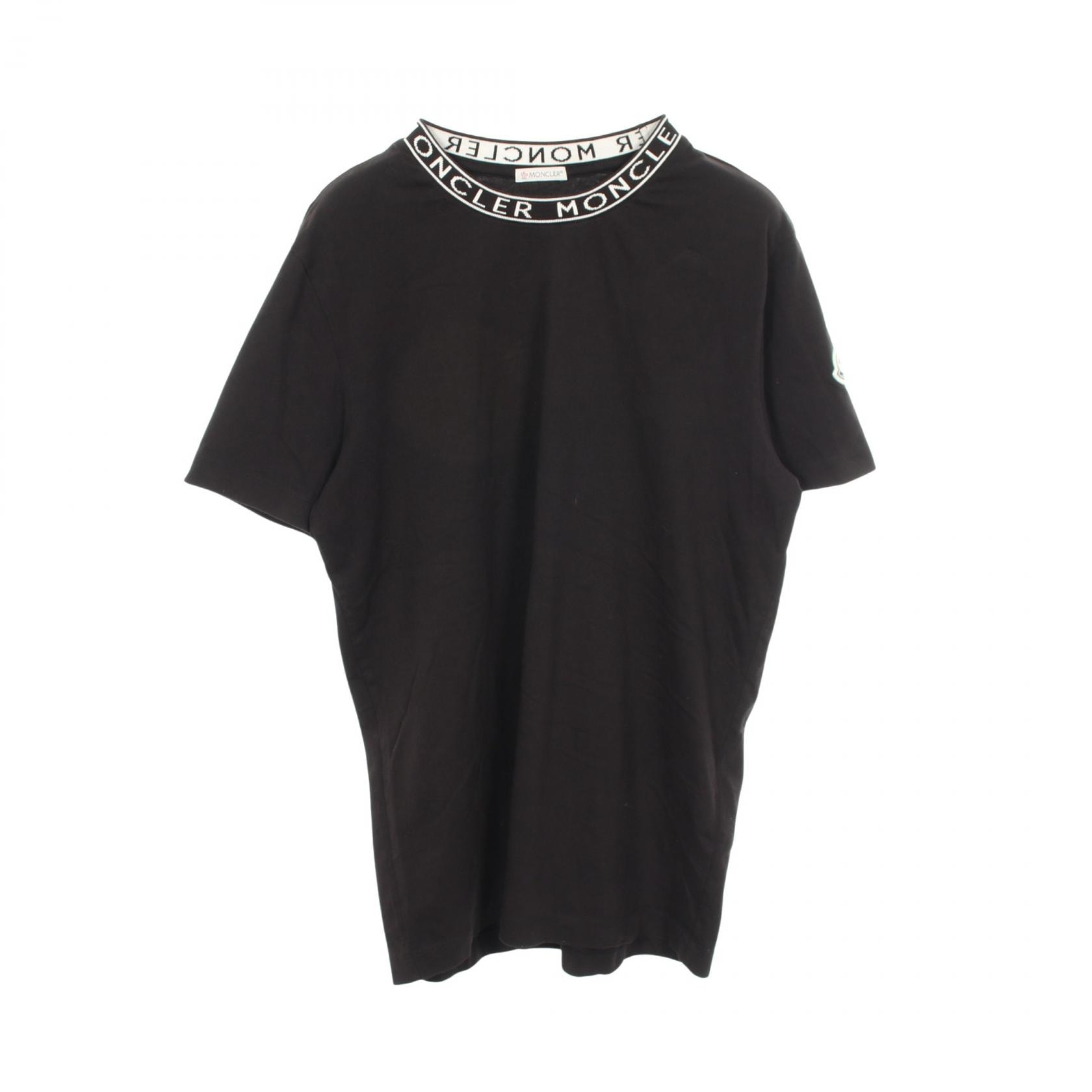 モンクレール MONCLER ネックロゴ 半袖Tシャツ 衣料品 トップス コットン レディース ブラック系 8C00024 【中古】