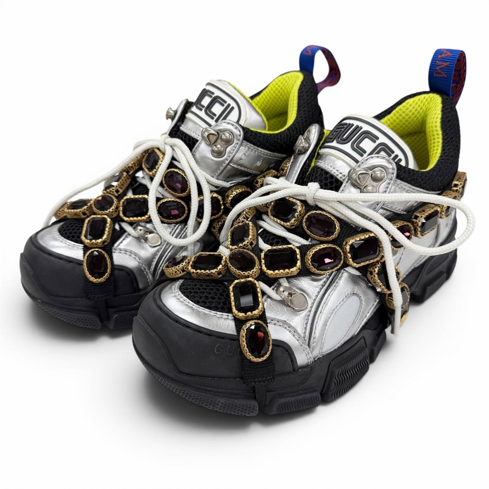 極美品 グッチ スニーカー シルバー レディース 36 이미지