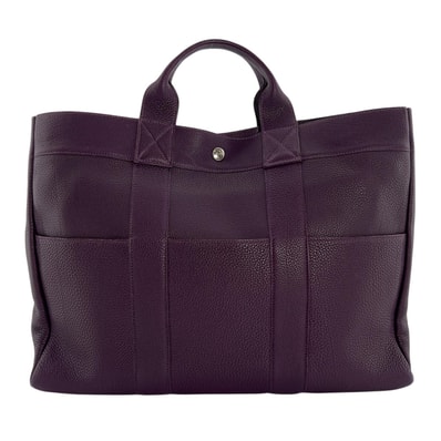 美品 HERMES エルメス フールトゥMM トートバッグ トゴ レザン パープル ユニセックス【中古】