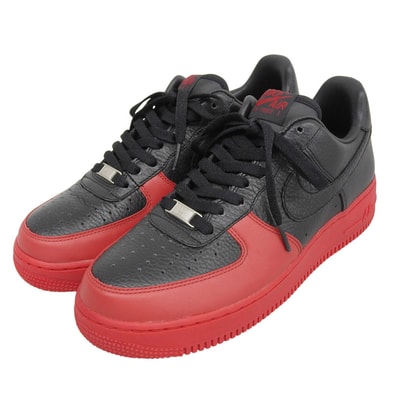 ナイキ 美品 Air Force 1 Low AJ12 Black/Varsity Red シューズ メンズ ブラック×レッド 26cm 318274 001 8(US)