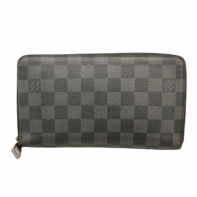 ★最終価格【6cd5779】ルイヴィトン 長財布 ダミエ・グラフィット ジッピーオーガナイザー N63077 ブラック グレー【中古】メンズ