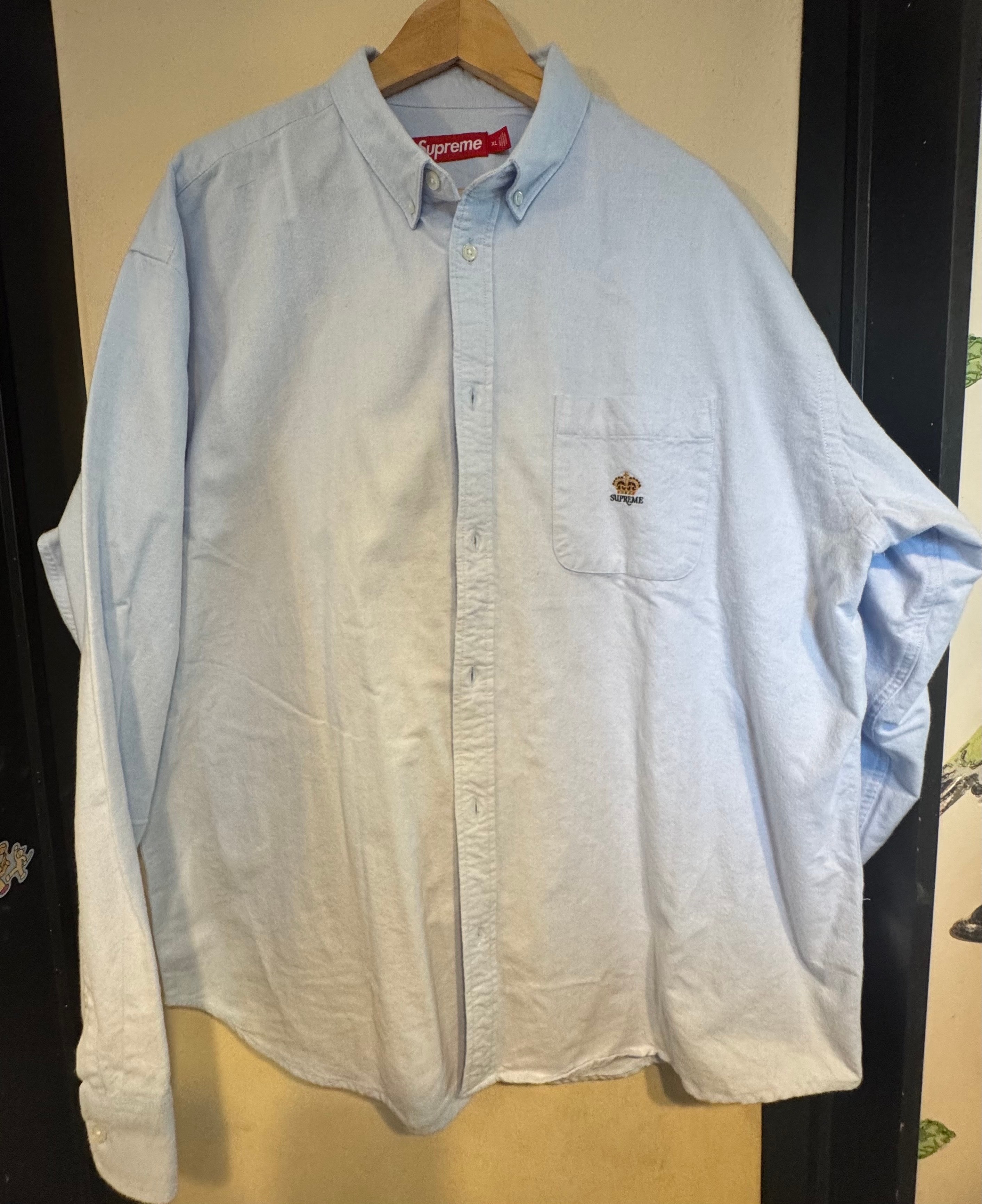 Supreme Loose Fit Flannel Oxford Shirt "Light Blue"