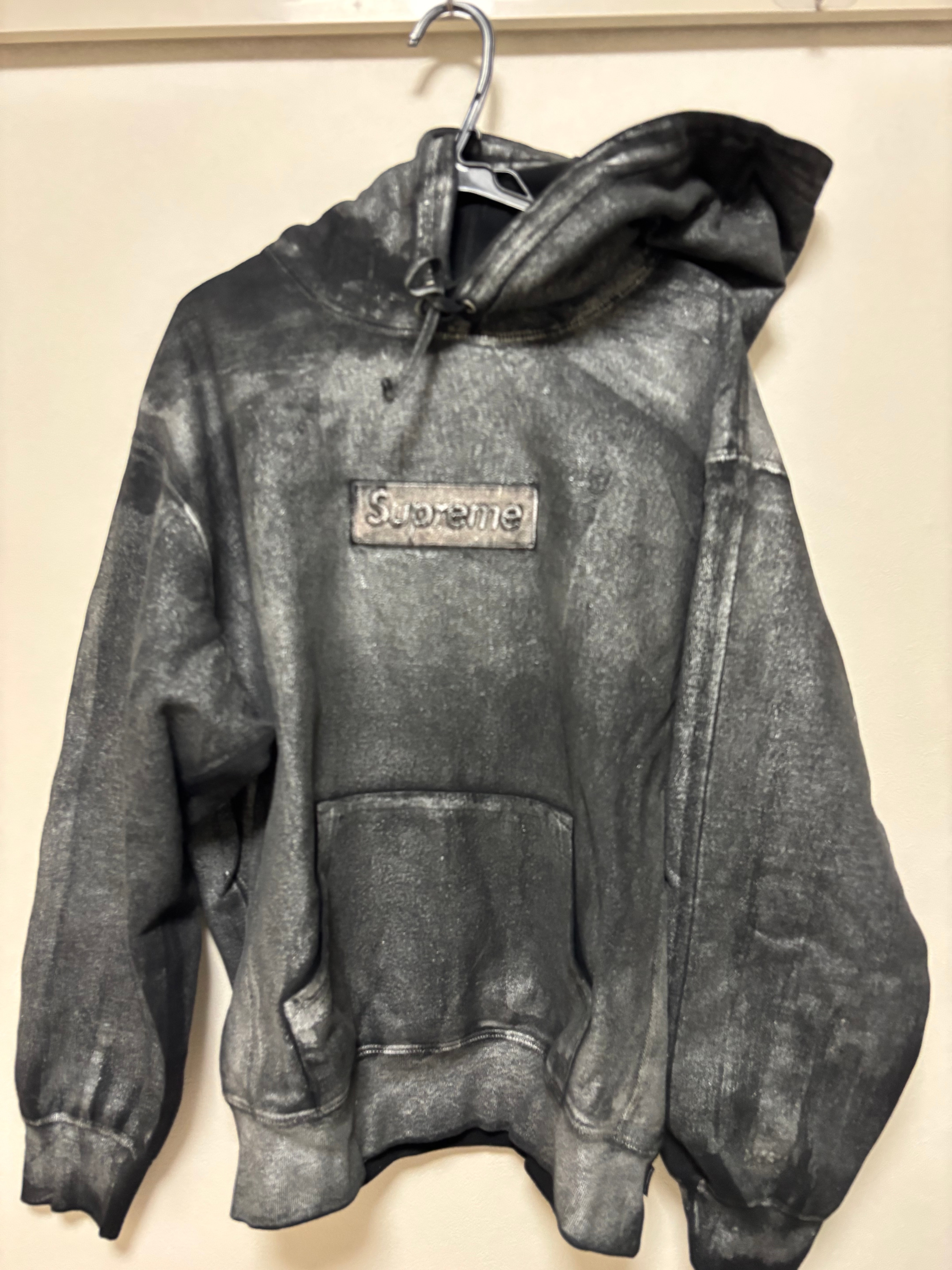 Supreme x MM6 Maison Margiela Foil Box Logo Hooded Sweatshirt "Black"