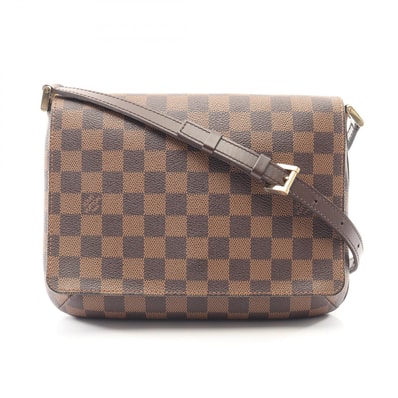 ルイ・ヴィトン LOUIS VUITTON ミュゼットタンゴ ショートストラップ ショルダーバッグ バッグ PVCコーティングキャンバス レザー ダミエ エベヌ レディース ブラウン系 N51255 【中古】