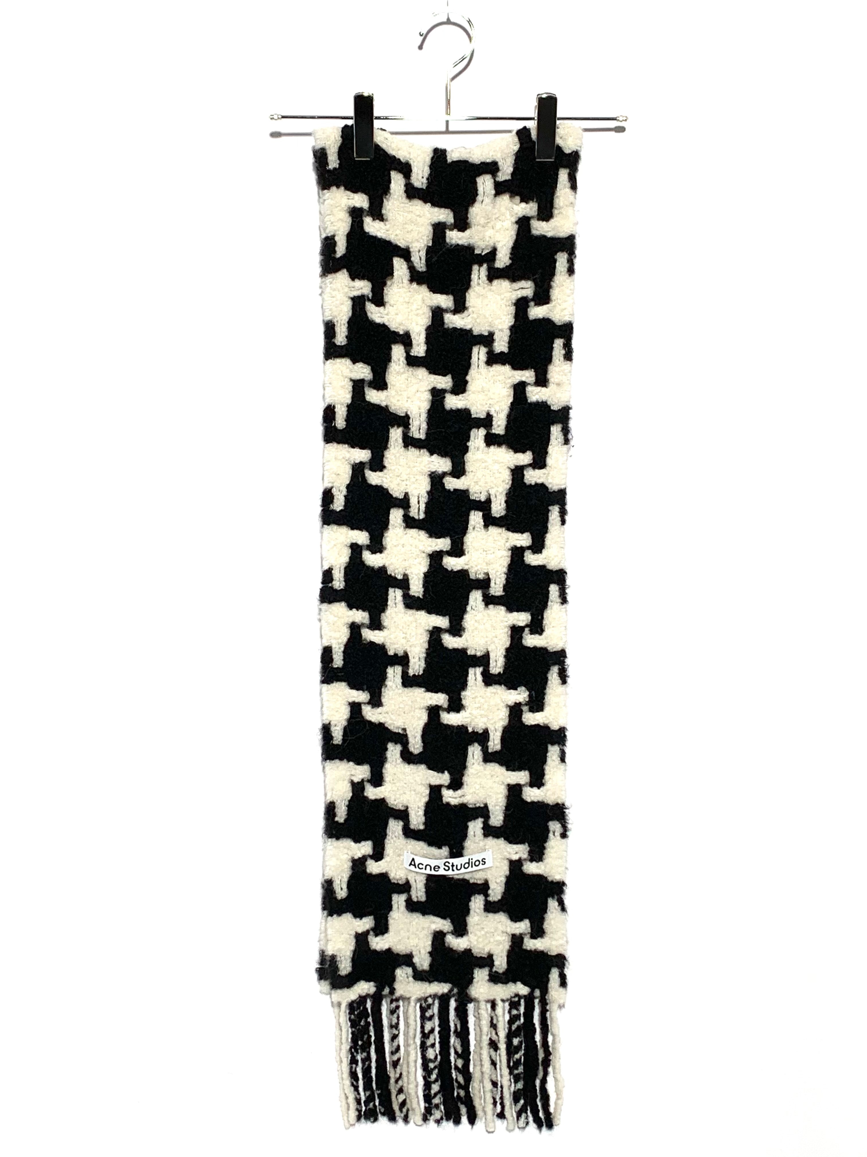 Acne Studios Vadik Houndstooth Scarf Black/White