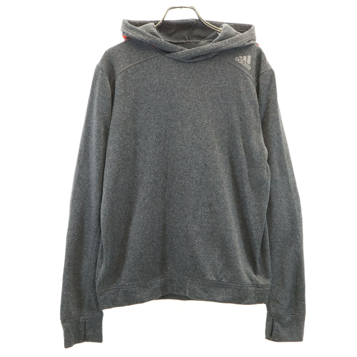 adidas アディダス 長袖 スウェットパーカー L グレー 裏フリース