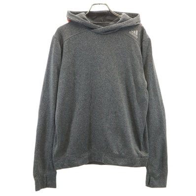 adidas アディダス 長袖 スウェットパーカー L グレー 裏フリース