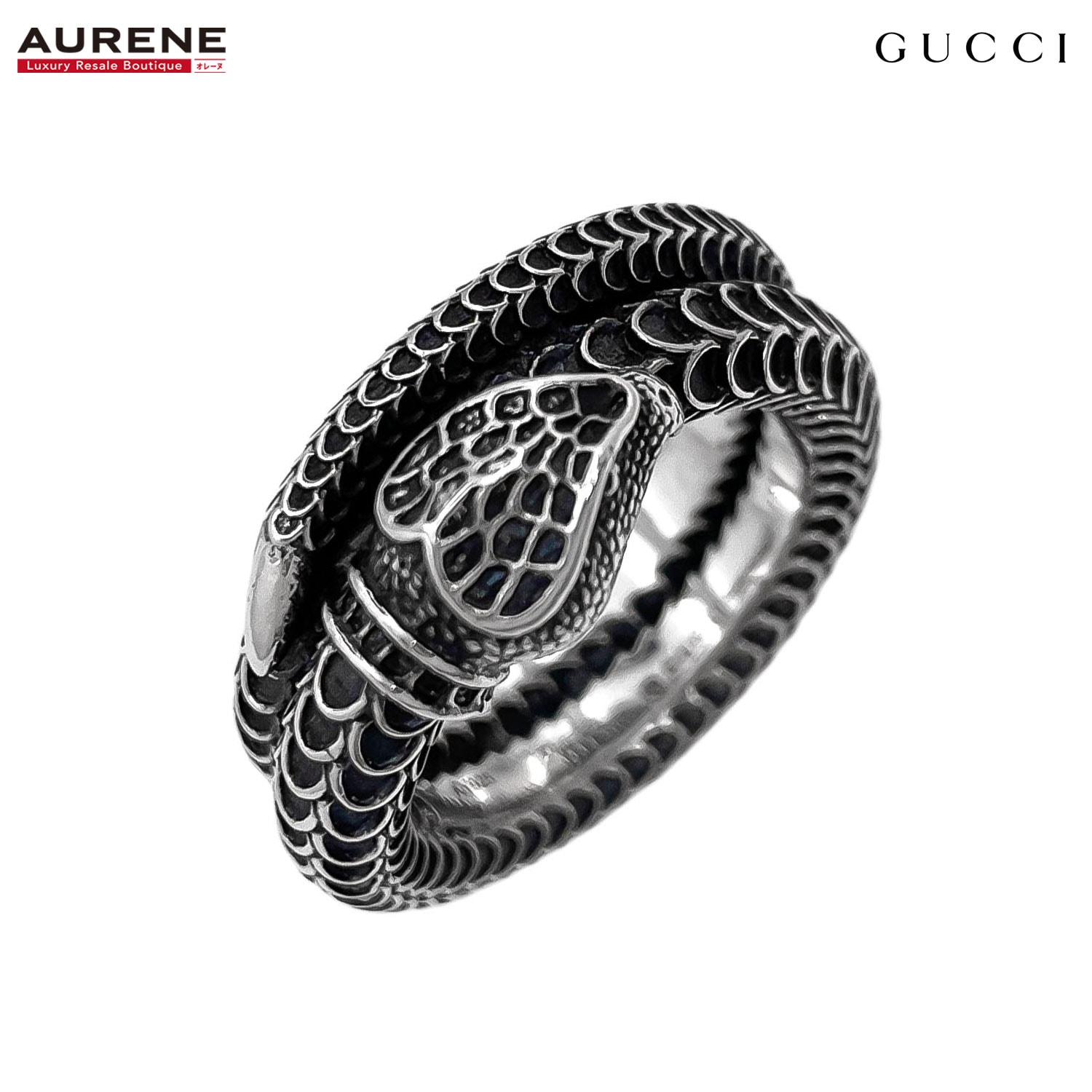 GUCCI グッチ リング・指輪 燻し加工 ガーデン スネーク SV925 13号 シルバー 新品仕上済 メンズ
 【中古】