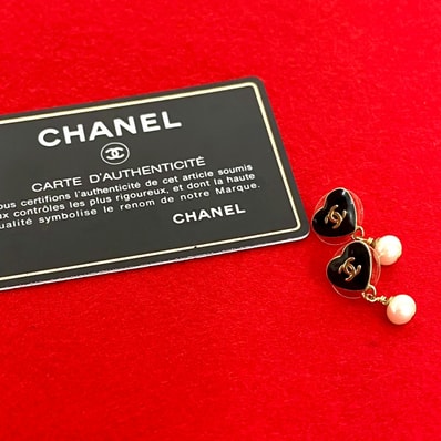 CHANEL シャネル ココマーク ハート モチーフ GP フェイクパール ピアス ゴールド
133-3
