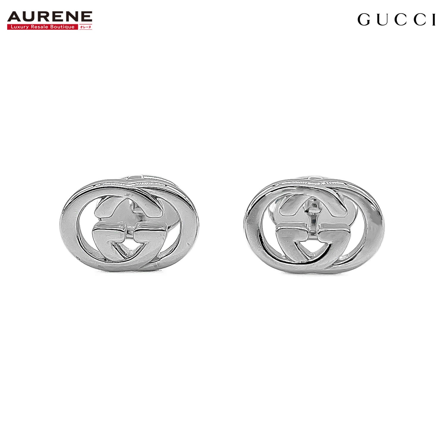 GUCCI グッチ インターロッキング カフス
 ボタン ロゴマーク SV925 シルバー 新品仕上済 メンズ
 【中古】