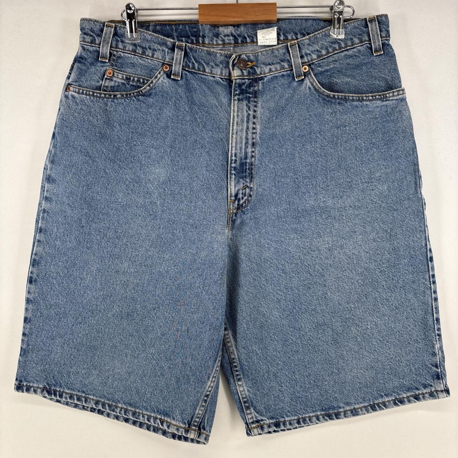 古着 90's/90年代 リーバイス Levi's USA製 デニム ショートパンツ テーパード 560 バギー ジップ ハーフ w38 L11  ブルー メンズ