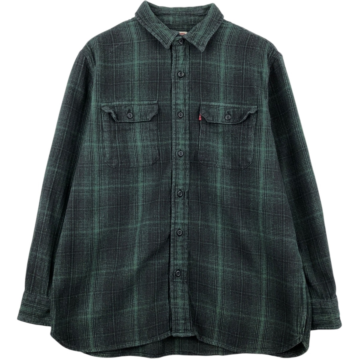 古着 リーバイス Levi's RELAXED オンブレチェック 長袖 フランネルチェックシャツ メンズL相当 レギュラーカラー/eaa646869